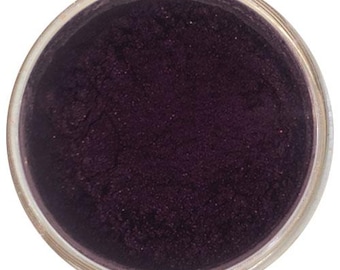 Pigmento de sombra de ojos suelto totalmente natural en morado ciruela oscuro BLACK ORCHID, 2 g, acabado brillante, cosméticos sin gluten ni químicos de Ultimo Minerals