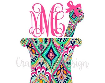 Pharmacist Monogram Decal | Lilly Pulitzer Inspired Monogram Decal | Pharmacy Monogram Decal | Car Monogram | Monogram Decal | Laptop Decal