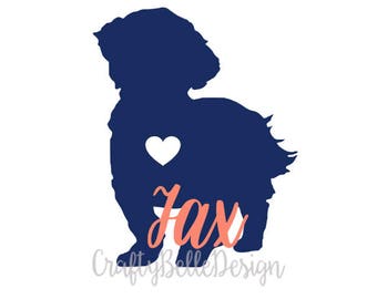ShihTzu Decal | ShihTzu Dog Decal | Dog Decal | Preppy Dog Decal | Yeti Dog Decal | Macbook Dog Decal | Car Decal | Dog Monogram Decal