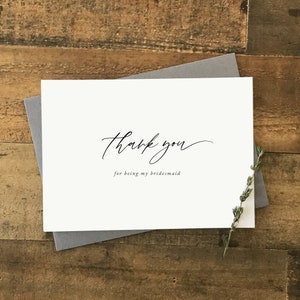 Bridesmaid Thank You Card | Thank You for Being my Bridesmaid