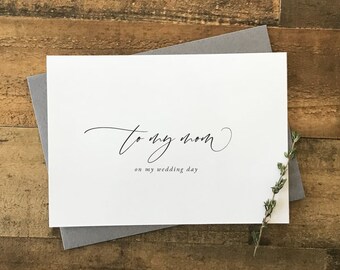 Mother of the Groom To My Mother On My Wedding Day Card FPS0060 Mother of the Bride Mom Card Greenery Card - Wedding Card