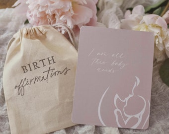 Expectant Mom Gift | Pregnancy Gift | Natural Birth Affirmation Cards | Birth Affirm Cards | Pregnancy Prayers