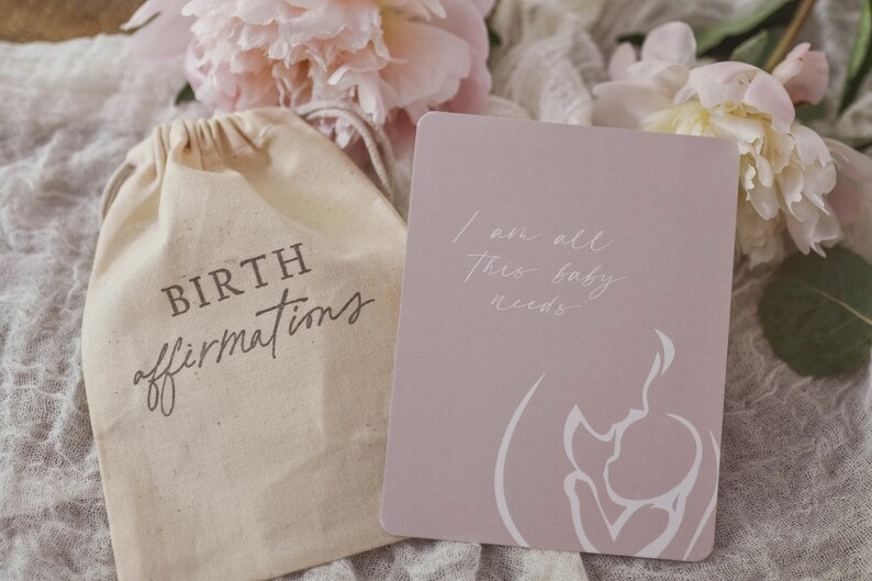 Expectant Mom Gift Pregnancy Gift Natural Birth Affirmation Cards Birth Affirm Cards Pregnancy Prayers image 1