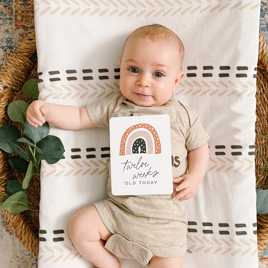 Baby Milestone Cards Monthly Baby Milestone Cards Rainbow Milestone ...