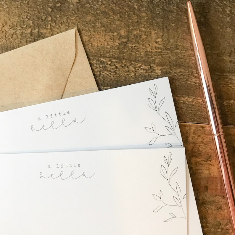 Flat Notecards Set of 10 Stationery Set