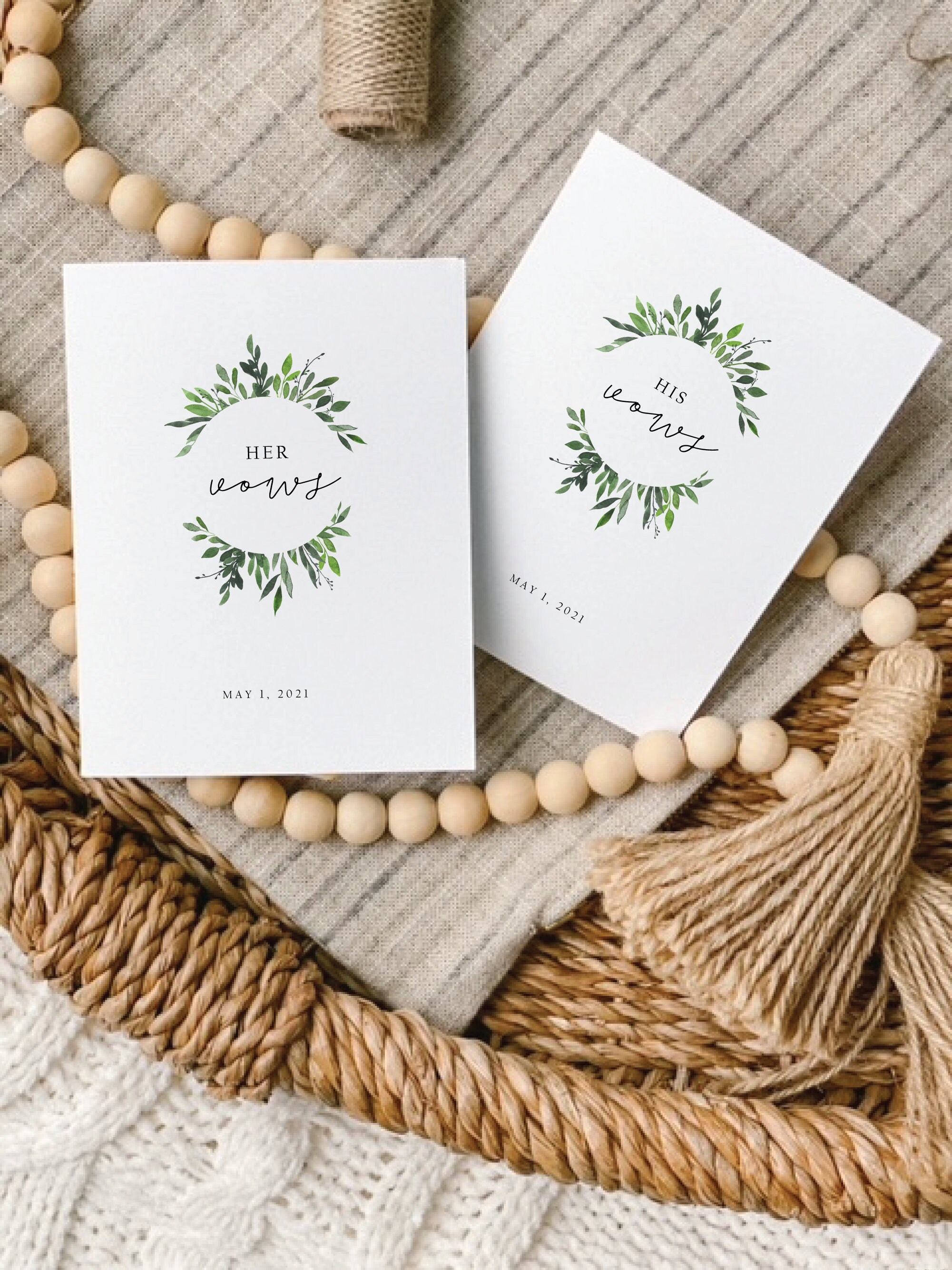 Vow Books | Floral Vow Books | Set of Vow Books | Wedding Vows | Bota…