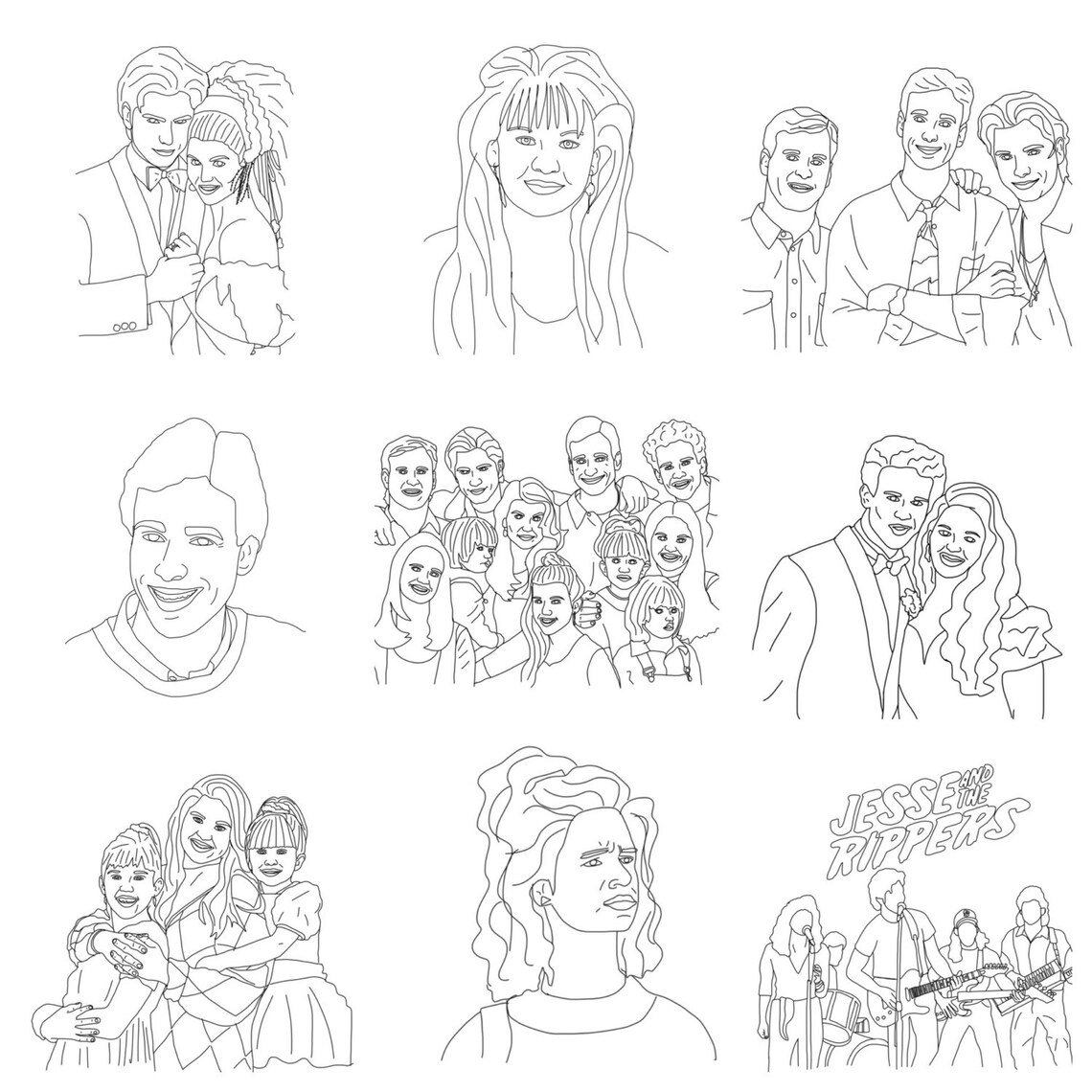 Full House Colouring Book PDF - Etsy