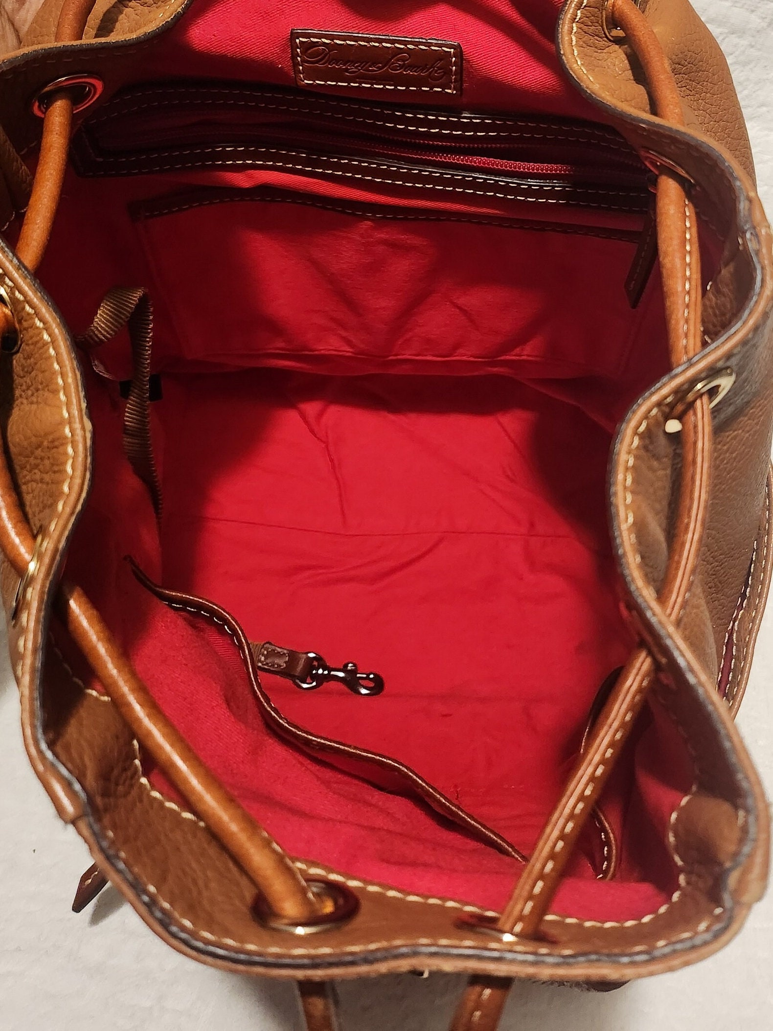 DOONEY & BOURKE Parasole Cadet Dome Zip Around Pod USA Vintage Red Backpack Bag Dooney and Bourke Vintage Backpack - Etsy main image 2