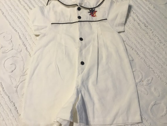 Boys Romper, Nautical Romper, Size 3 Month Romper,