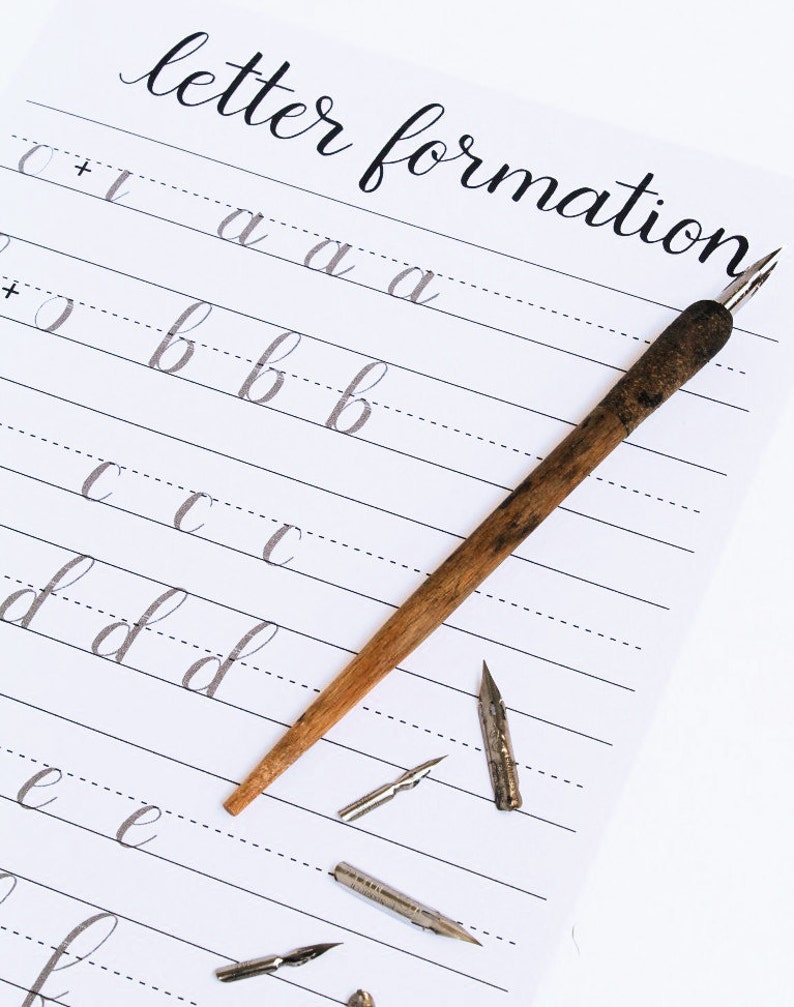 Hand Lettering Practice Worksheets Lowercase Letter | Etsy