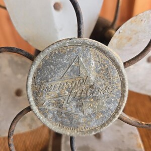 Antique Fan Emerson Electric 2450-D 4 Blade Vintage Desk Fan 10" image 2