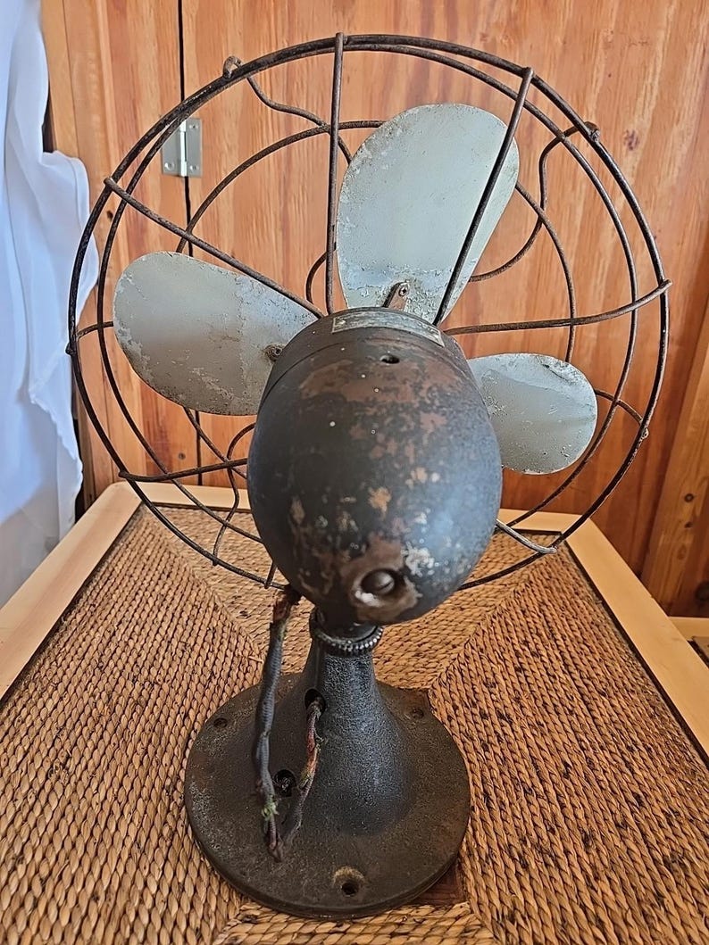 Antique Fan Emerson Electric 2450-D 4 Blade Vintage Desk Fan 10" image 4
