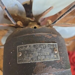 Antique Fan Emerson Electric 2450-D 4 Blade Vintage Desk Fan 10" image 3