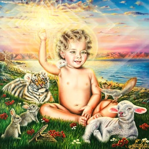 CANVASPRINT &quot;Jezus Christus - de lichtdrager&quot;