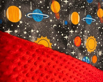 Personalized Space Baby Blanket, Outer Space Blanket, Planet Nursery, Custom Blanket With Name, Minky Blankie, Newborn Baby Boy Gift Canada