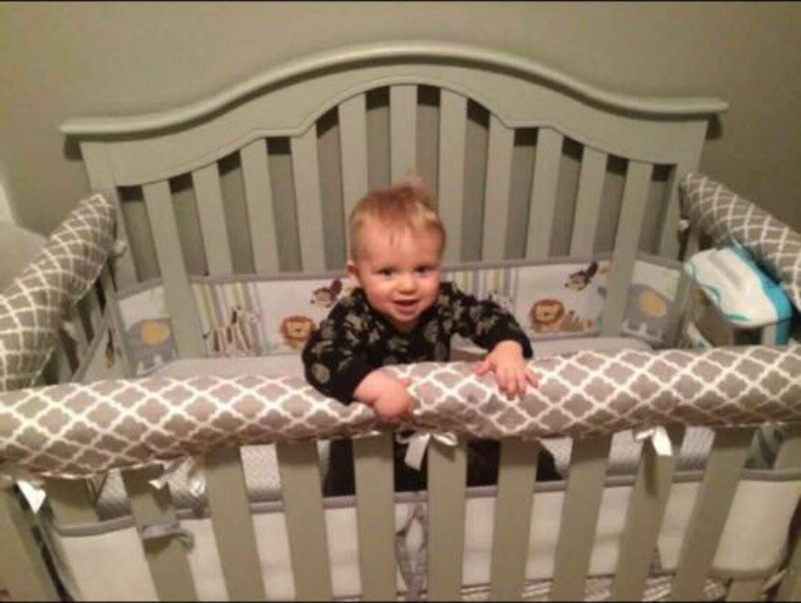 Padded Teething Guards Crib Rail Cover Reversible Chew Crib Etsy Canada