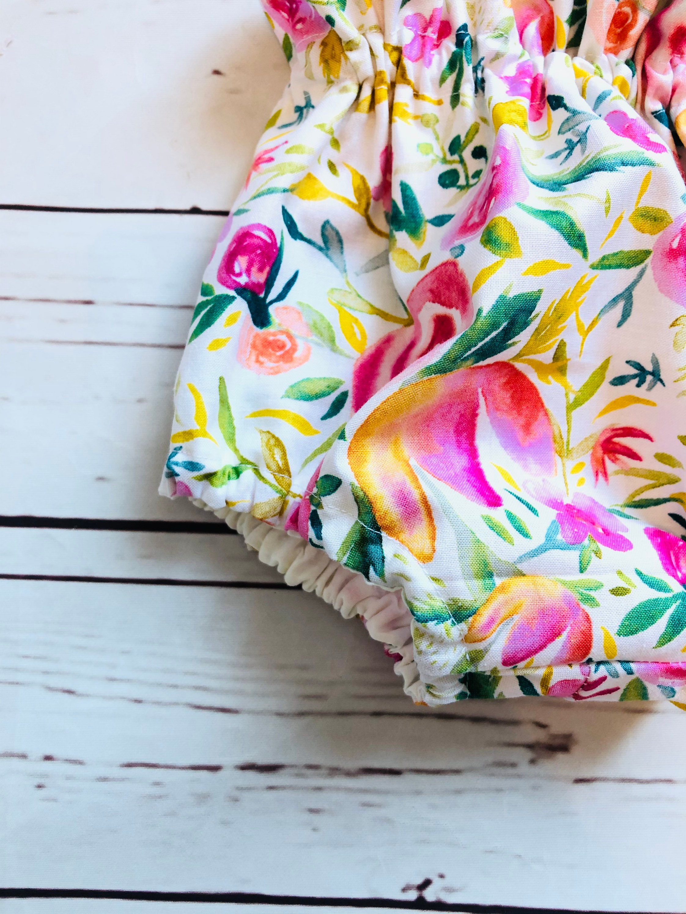 Floral High Waisted Baby Bloomers Flower High Waist Diaper Etsy