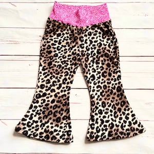 Cheetah Print Baby Bellbottoms, Bellbottom Pants for Toddler,Pink Babybells, Leopard Print Pants, Baby Pants Girl, Bell Pants Baby Canada