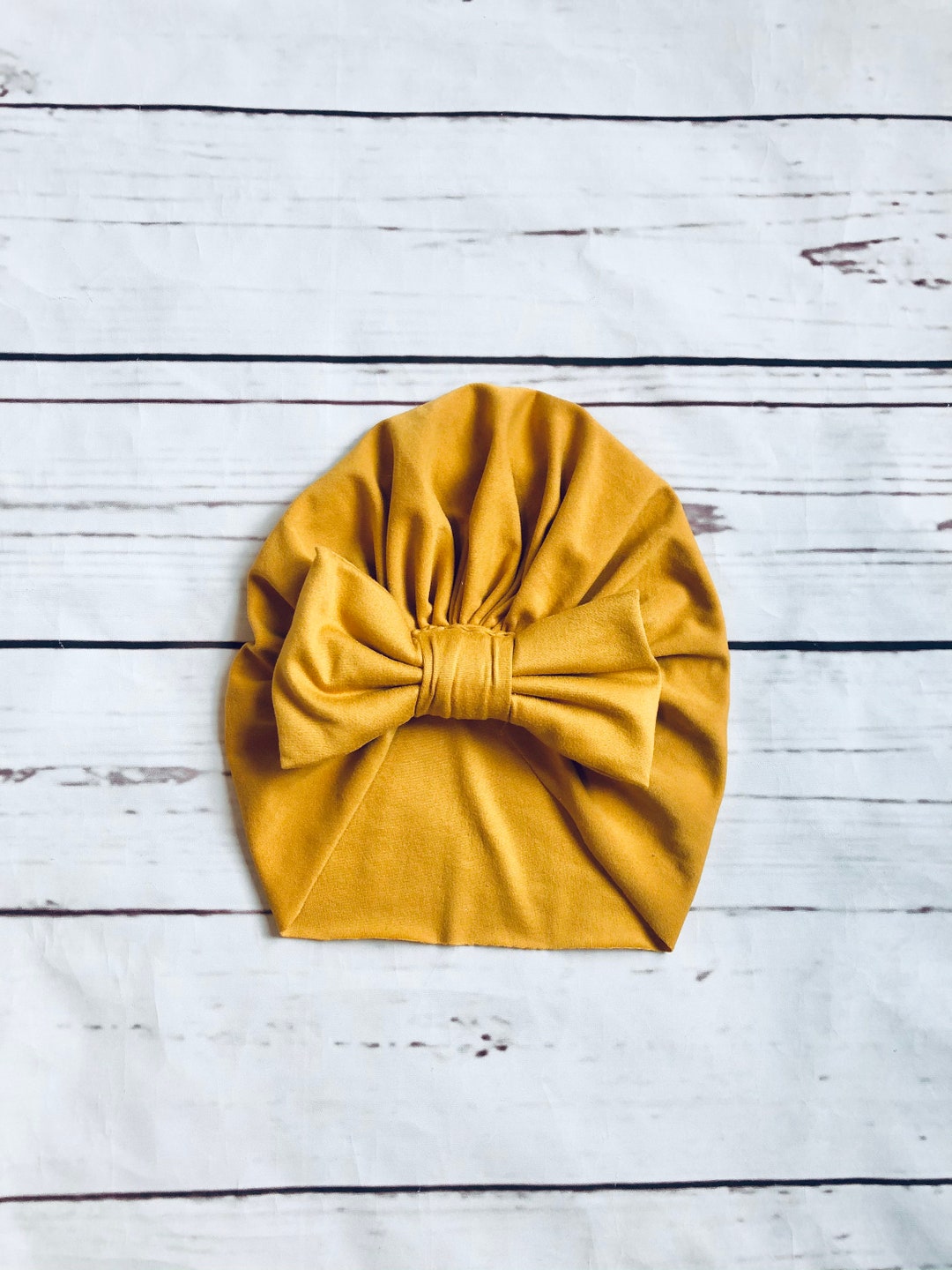 Bonnet Turban Bébé Avec Grand Nœud - Bandeau élastique Doux - Accessoire Cheveux Nouveau-né - Rouge, Taille Unique 0-24 Mois
