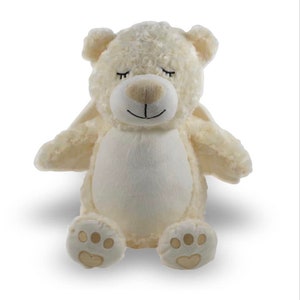 Personalized Bear, Custom Birth Stats Teddy Bear, Rainbow Baby Gift, Embroidered Bear, Baby Birth Stats Gift, Bear Baptism Gift Canada Angel
