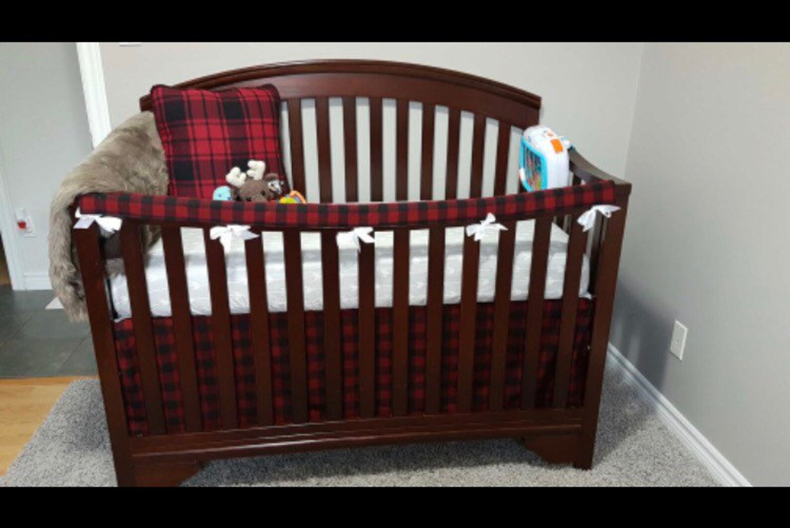 Padded Teething Guards Crib Rail Cover Reversible Chew Crib Etsy Canada