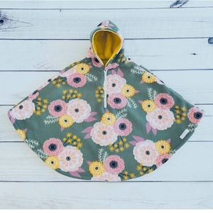 Floral Car Seat Poncho Baby , Green Carseat Poncho Girl Zipper and Hood, Flower Toddler Poncho for Car Seat, Car Seat Cover, Fleece Canada