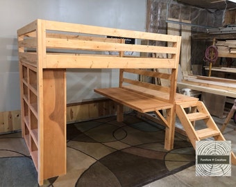 custom loft bed with desk