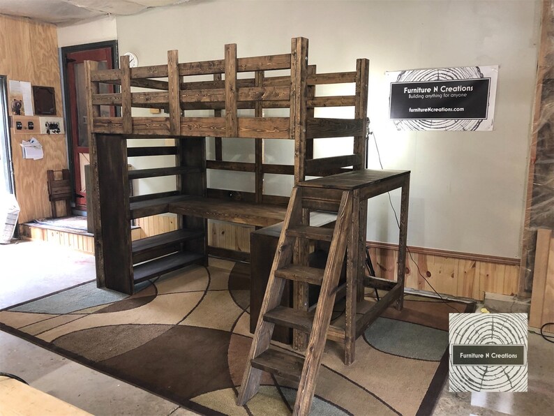 Twin XL Loft Bed With Desk Etsy