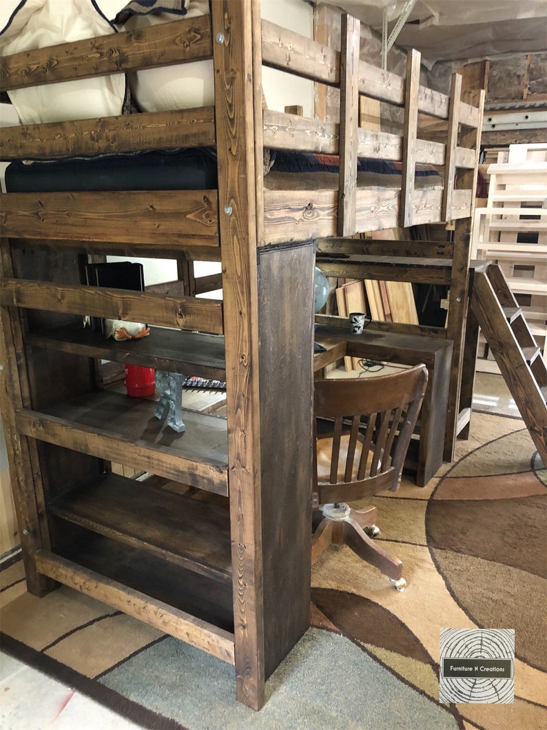 Twin XL Loft Bed with Desk