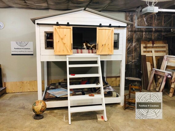 kids bunk bed house