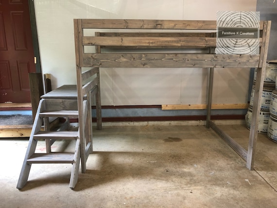 full size loft bed with desk for adults