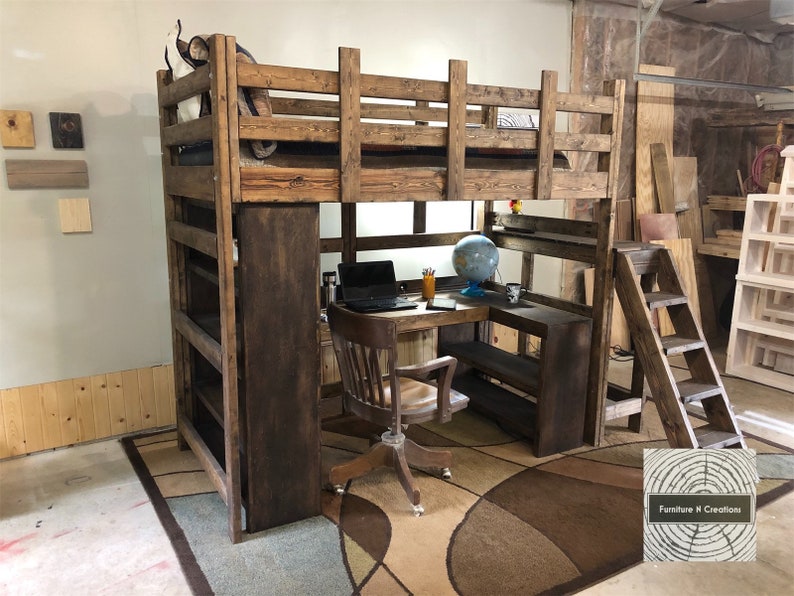 Twin XL Loft Bed with Desk