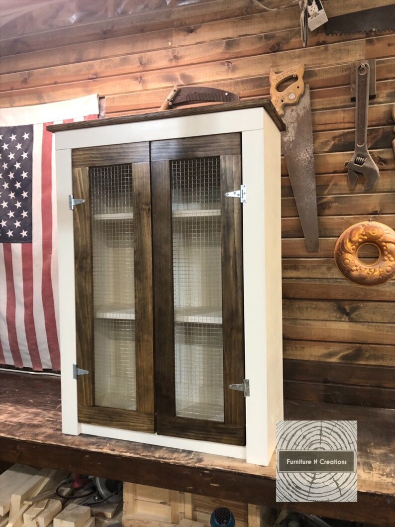 Rustic Jelly Cabinet Made To Hang Liquor Cabinet Etsy