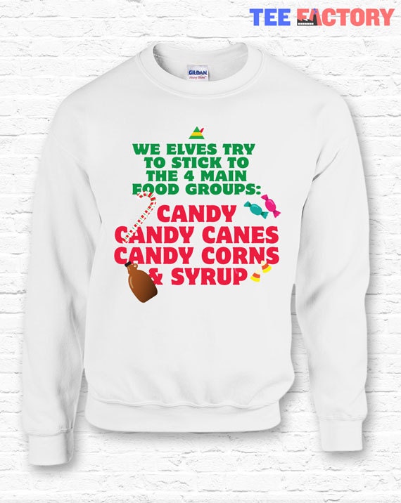 buddy elf christmas poster instant download four food etsy