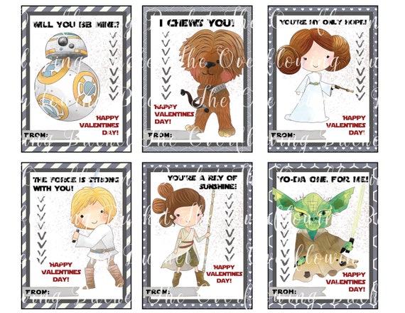 Star Wars Valentinstag Karten Kinder Valentinstag Karten Etsy