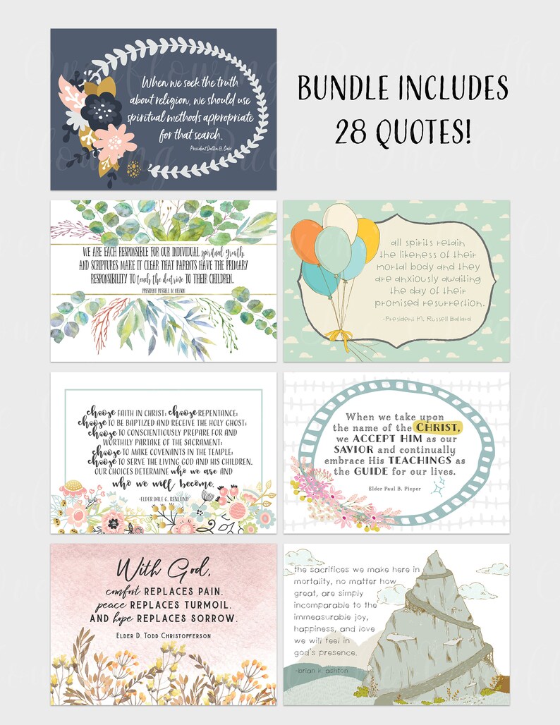 5x7 Jpegs Instant Download Includes 28 Unique Designs October 2018 LDS General Conference Quotes Complete Bundle