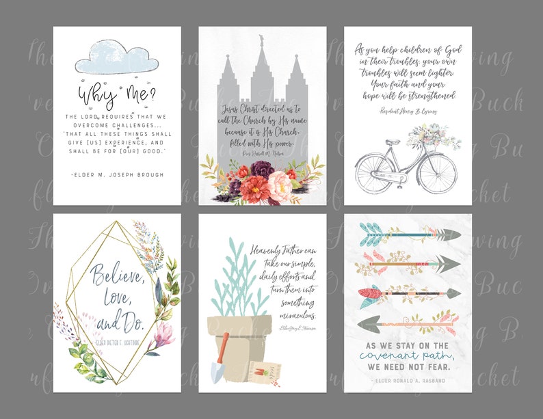 5x7 Jpegs Instant Download Includes 28 Unique Designs October 2018 LDS General Conference Quotes Complete Bundle