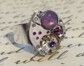 Amethyst Steampunk Ring