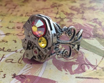 Swarovski Elements Steampunk Ring