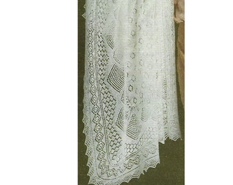 Baby Cobweb Heirloom Wedding Ring Shawl PDF Knitting Pattern in English 812