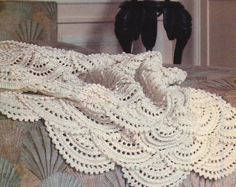 Modèle de couverture pour bébé au crochet : coquillages, bord festonné (Modèle PDF)