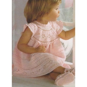 Baby Girls Cinderella Dress and Shoes PDF Crochet Pattern 3ply 18-21&quot; 934