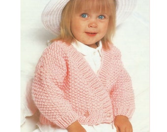 Patron de cardigan et gilet en tricot pour bébé : écharpe épaisse (Patron PDF)