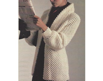 PDF Ladies Blackberry Stitch Jacket in Aran yarn Knitting Pattern 34-40" English Pattern 905