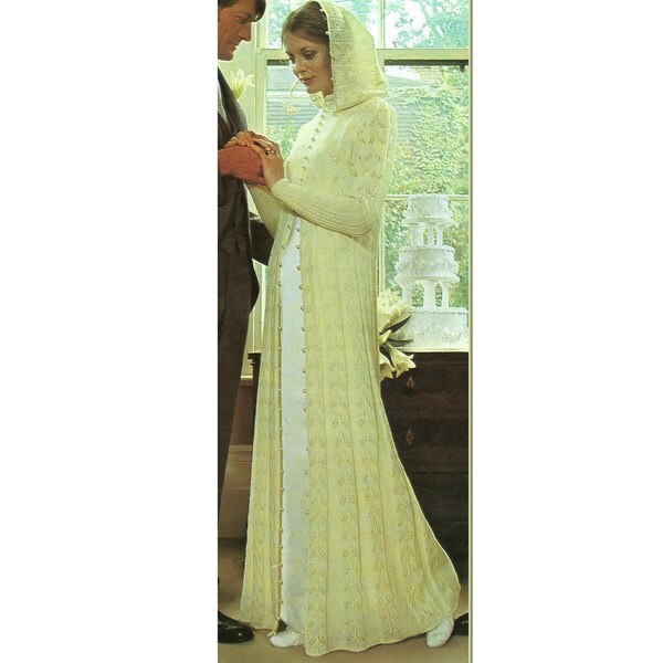 Wedding Gown PDF Knitting Pattern 4ply 34-36" in English Retro 277