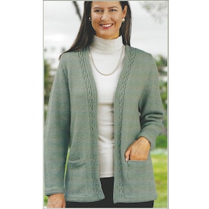 Ladies Jacket PDF Knitting Pattern edge to edge and optional pockets DK 32-50" 1108