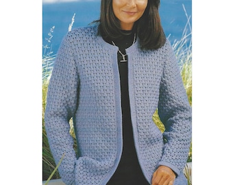 Ladies Edge-to-Edge Knit Jacket Pattern: Crew Neck (PDF Pattern) 32-50" 1109 in English