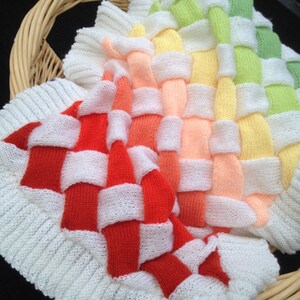 Baby PDF Blanket Entrelac Knitting Pattern Suitable for Pram, Moses Basket Cot Cover Double Knitting 21x30" in English 551
