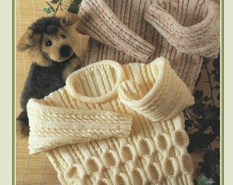 Modèle de tricot de pull (PDF) Aran 10 épaisseurs pour filles et garçons de 23 à 32 po. en anglais 303