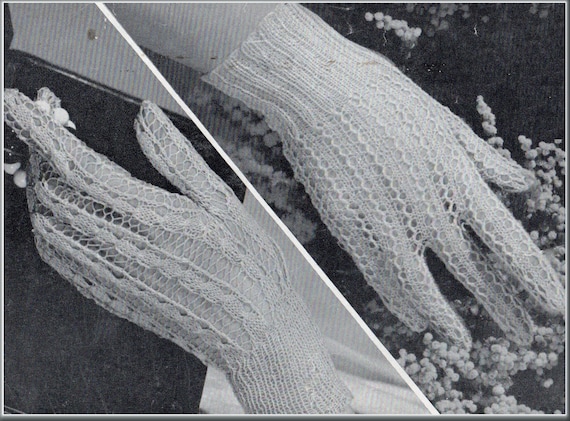 Ladies Lace Gloves Knitting Pattern, Vintage Wedding (PDF Download)